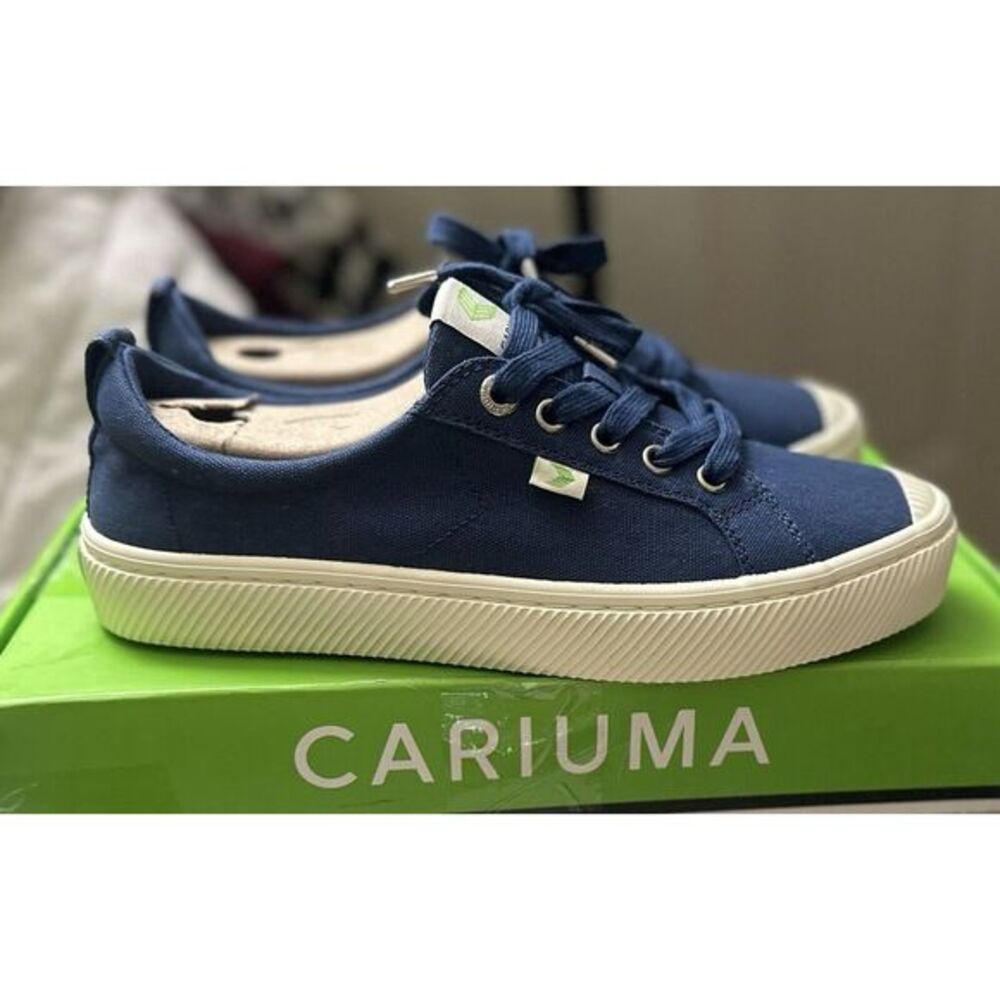 Cariuma NEW OCA Low Shadow Blue Canvas Sneakers Womens 8.5 Men 7 Ethically Made